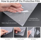 HIDBEA Frosted Window Privacy Film Heat Control UV Blocking, Static Cling Non-Adhesive Reusable Door coverings for Bathroom Home Office (Frosted 45.2 Inch x 19.6 Feet)