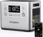 AFERIY P210 Portable Power Station 2400W (4800W Peak),2048Wh LiFePO4 Battery Generator with 1100W AC Charging & 500W Solar Charging,for Home Backup,Outdoor Camping, RVs, Emergencies, Power Outages