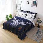 Boys Camo Deer Bedding Set Queen Size 7 Piece Bed in A Bag Camouflage American Flag Comforter Set for Kids Teens Men Super Soft All Season