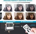 Neewer 2 Packs Advanced 2.4G 480 LED Video Light Photography Lighting Kit with Bag, Dimmable Bi-Color LED Panel with 2.4G Wireless Remote, LCD Screen and Light Stand for Portrait Product Photography