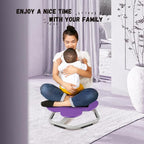 Kids Swivel Chair, Seat and Spinning Chair, Body Coordination Training Chair, Purple Petal Non Slip Sensory Toys 360° Spinning Chair for Autistic Kids Aged 3+, Improving Toddler's Physical Fitness