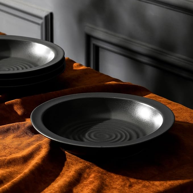 Stone Lain Orbit 4-Piece Pasta Bowl Set Stoneware, Charcoal