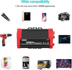 1000W Car Power Inverter, DC 12V to AC 110V Car Inverter with Dual AC Outlets and Dual 3.1A Quick Charging USB Port Car Adapter