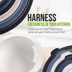Zulay Kitchen 12 Piece Plastic Mixing Bowls with Leak-Proof Lids Set - Microwave and Freezer Safe Kitchen Mixing Bowls for Preparing, Serving and Storing - Large Nesting Bowls (Navy Ombre)