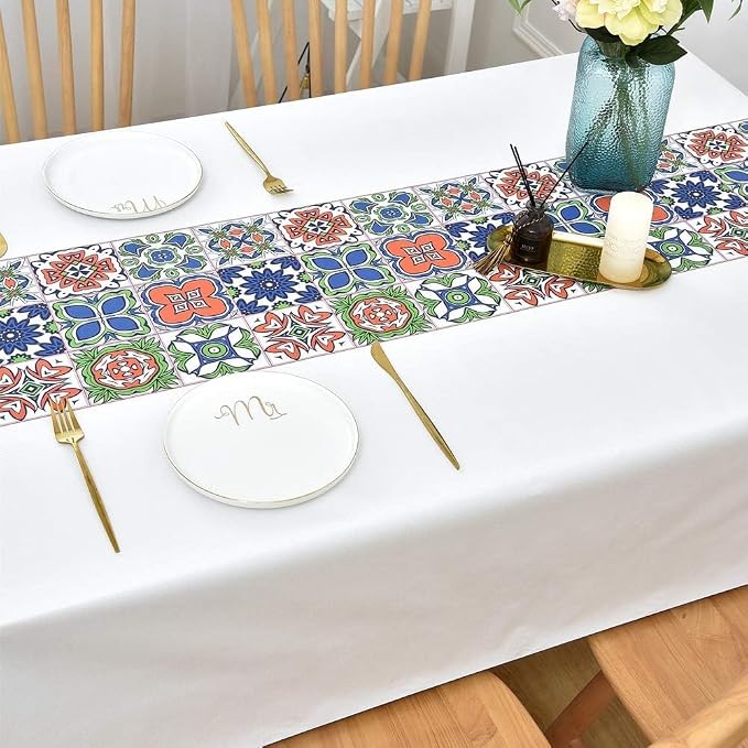 Wipeable Waterproof Tablecloth Vinyl Tablecloths for Rectangle Tables Heavy Duty PVC Tablecloth for Kitchen Dining Table(Flowers-3, 54'' x 78'')