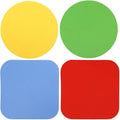 4pcs Rubber Jar Opener, Rubber Bottle Opener Pads Non-Slip Texture Jar Lid Remover for the Elderly or Users with Weak Hands (Red & Blue Square and Yellow & Green Circle)