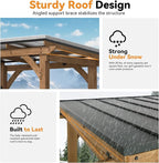 Modern Shade Grill Gazebo 6' X 8', Cedar Wood Gazebo with Shelves and Paper Towel Holder, Patio Pavilion with Galvanized Steel Roof, USB and USB-C Charging Ports for Patio Backyard
