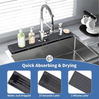 Faucet Mat for Kitchen Sink, Water Absorbent Kitchen Faucet Mat, Durable Sink Splash Guard with Raised Feet, Diatomite Fast Drying Kitchen Sink Faucet Mat, Bathroom Stone Drying Tray for Counter