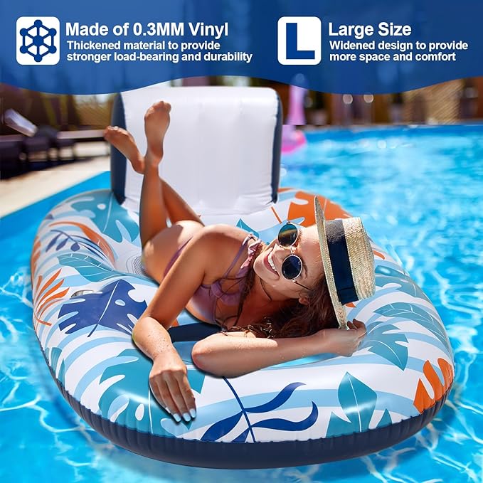OOOPSIUN Inflatable Pool Floats Lounger Adult - Water Swimming Pool Float Lounge Raft for Pool Party Supplies/Beach/Lake/Tanning Floats