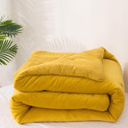 Wellboo Mustard Velvet Comforter Sets Queen Women Turmeric Yellow Fluffy Bedding Comforters Teen Girls Dark Yellow Plush Quilts Soft Warm Winter Flannel Blankets Solid Yellow Luxury Shaggy Crystal Bed