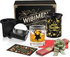 Clear Ice Cube Maker with Whiskey Glasses & Luxury Box - 2.5" Ball - Crystal Clear Ball Ice Cube Tray for Whiskey, Perfect Christmas/Bourbon Gifts for Mens/Dad/Husband/Him/Grandpa