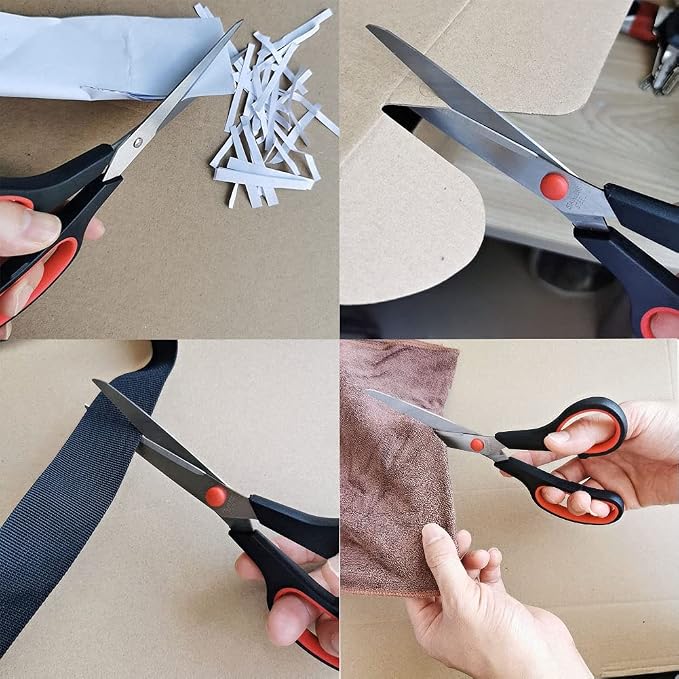 Scissors, Multipurpose office Scissors,8.5 Inch Ultra Sharp Shears, Comfort-Grip Handles Household scissors，Sturdy Sharp Craft Supplies - Pack of 5, Right/Left Hande