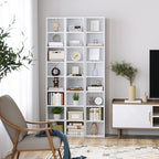 FOTOSOK 8-Tier Media Tower Rack, 11.6 X 9.3 X 70.9 Inches CD DVD Slim Storage Cabinet with Adjustable Shelves, Tall Narrow Bookcase Display Bookshelf for Home Office, white