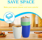 Homienly Drinking Glasses & Everyday Kids Tumblers Wheat Straw Cups 4-Pack Set | Textured Reusable Plastic Cups Essential Kitchen Cups | Dishwasher Safe for Party, Home, Camping (12 oz, Island Color)