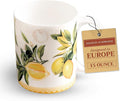 Maison d' Hermine Coffee Mug with Handles Tea Cups (15 Ounce, Pack of 1) | Fine Bone China Coffee Mugs for Hot Beverages Cappuccino Latte Home Restaurant Hotel Spring Summer -Limoncello - Verna