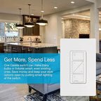 Lutron Caseta Original Smart Dimmer Switch (Lutron Smart Hub Required), for LED Lights, 150 Watt, Single-Pole/3-Way, No Neutral Required, PD-6WCL-WH 4-PACK, White, 4 Pack