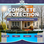 Buffalo Blizzard Ripstopper 24 ft Round Winter Pool Cover | Green Heavy Duty Cover for Closing Above Ground Swimming Pools | Easy to Install | Cold & UV Resistant | Shields from Seasonal Debris