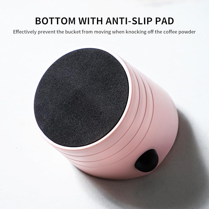 Pink Espresso Knock Box - Bincoo Pink Espresso Machine Knock Box/Espresso Grounds Knock Box, Barista Style Coffee Knock Box for Grounds with Removable Shock-Absorbent Knock Bar and Anti-Slip Base.
