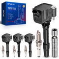 KAX OEM Performance Set of 4 UF750 Ignition Coil Pack & Iridium Spark Plugs w/Magnetic Socket for 330e 330i 530i 430i X1 740Le 2
