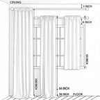 White Rod Pocket Sheer Curtains 96 inches Length Embroidered Window Curtain Sheer Voile Panels for Living Room & Bedroom, 60x96, Two Panels