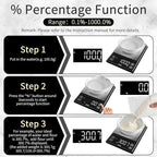 Vitafit 11lb Food Scale, High Accuracy 0.0001lb by Our Professional Scale Factory Since 2001, Digital Kitchen Scale with% Percentage Function for Cooking, Baking & Coffee, Stainless Steel, LED, Black