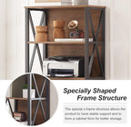 HOMISSUE Bookshelf, 6-Tier Bookshelf, Rustic Wood Metal Bookshelves and Bookcases, Freestanding Open Bookshelf, Industrial Tall Bookcase for Home Office, Living Room and Bedroom, Vintage Brown