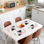 Feelyou Pink White Black Placemats Set of 4 18"x12" Kids Abstract Placemat for Kitchen Dining Table Decor Indoor Outdoor for Boys Geometric Table Place Mats, Modern Art Luxury