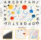 Soft ABC Kids Rug,59x39 in Washable Large Classroom Rug,Non-Slip Educational Nursery Rug,Solar System Kids Room Rug for Classroom Playroom Bedroom Kids Room Decor