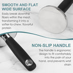 Meat Pounder Tenderizer, Stainless Steel Kitchen Meat Tenderizer Hammer, Round Chicken Flattener Tool with Comfortable-Grip Rubber Handle for Flattening Cutlets and Tenderizing Meat