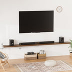 Heimlove 55 Inch Long Floating Shelves for Wall,9.3" Deep Walnut Floating Shelves Set of 2,Large Display Shelf & Storage Shelf,Wall Shelves for Bedroom Living Room Kitchen Office,Wall Mounted Shelf