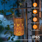 4 Pack Hummingbird Solar Lanterns Outdoor Waterproof - Birthday Gifts for Women, Men, Mom, Solar Lights Outdoor Hanging Garden Decor for Outside, Patio, Outdoor, Yard, Lawn, Balcony
