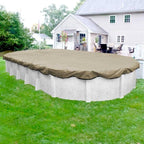 Robelle 15 x 30 ft Premium Tan Winter Oval Pool Cover for Above Ground Pools, 4 ft Overlap (19 x 34 ft Cover Size), Solid 14 x 14 Scrim, 5.2 oz/yd2, 20-Year Warranty, Style: 311530-4