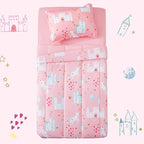 SLEEP ZONE Kids Bedding Twin Comforter Set - Super Soft & Cute Printed 2-Piece Comforter Set All Seasons for Boys, Girls, Fade Resistant, Machine Washable, Unicorn Castle