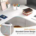 soges L Shaped Desk, 59inch L Desk Computer Corner Desk, Gaming Desk, Home Office Writing Desk, Space-Saving Workstation Desk, White