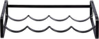 Amazon Basics Tabletop Stackable 4-Bottle Metal Wine Rack, Wine Storage, Space Saving, No Assembly Required, 3.74"D x 15.75"W x 7.87"H, Black