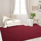Area Rugs for Bedroom Living Room, 5x8 Rose Red Super Soft Comfy Thickened Memory-Foam Indoor Carpets, Modern Aesthetic Minimalist Carpet for Boys Girls Adults Apartment Nursery Home Décor