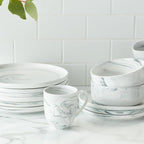 Stone Lain Brighton 16-Piece Dinnerware Set Porcelain, Gray