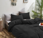 Black Comforter Twin Plain Black Bedding Set 3 Pieces Soft Black Comforter Set 1 Black Twin Comforter (68x90 inches) with 2 Pillowcases(20x26 inches)