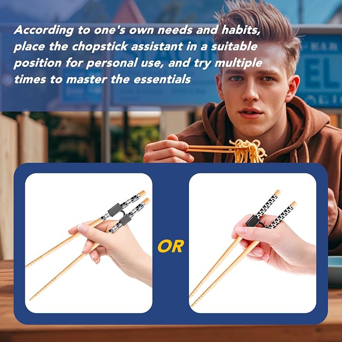 LYART 7 Pairs Reusable Training Chopsticks Beginners for Kids Adults Learners, Japanese Wooden Chopsticks Trainers Helpers Set, Dishwasher Safe, L8.86Inch (2.Tortoiseshell)