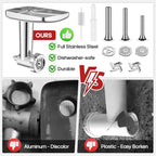 Stainless Steel Meat Grinder Attachment for KitchenAid Stand Mixer,Meat Grinder for KitchenAid Mixer Includes 3 Sausage Stuffer Dishwasher Safe Attachment by Gvode | Dishwasher Safe, Meat Grinder Attachment for KitchenAid Stand Mixer Includes 4 Grindin...