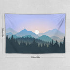 HZOHNAGO Mountain Tapestry Forest Mountain Sunrise Pattern Printed Wall Tapestry Wall Hanging for Bedroom Living Room Dorm 60" W x 40" H