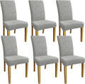 Promindfly Dining Chair Covers, 3D Jacquard Fabric Chair Covers for Dining Room, Anti-Scratch Chair Covers Set of 6, Stretch Washable Dining Chair Covers for Kitchen, Hotel