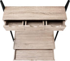 Monarch Specialties 7332 Computer Desk, Home Office, Laptop, Leaning, Storage Drawers, 32" L, Work, Metal, Laminate, Brown, Black, Contemporary, Modern Desk-32 L Dark Taupe, 31.5" L x 19" W x 61.25" H