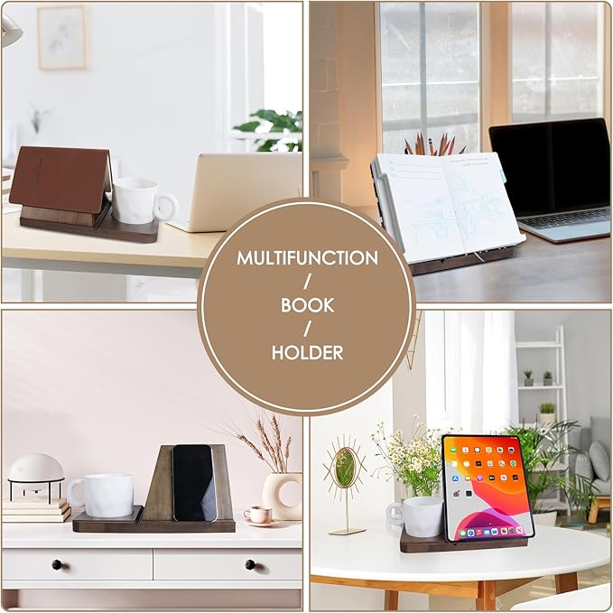 Small Book Shelf - Triangle Book Holder, Wood Mini Bookshelf for Reading Nook, Perfect Desk Decor & Gifts for Book Lovers, Ideal for Bedroom Nightstand, Office Desk, Library Table
