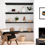 LaVie Home Floating Shelves, 47 Inch Wall Shelf Set of 2, Hanging Shelf with Invisible Brackets, Wall Decor for Bathroom, Bedroom, Living Room, Kitchen Storage,Classic Black