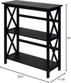 Casual Home Montego 3-Shelf Bookcase, Black (New)