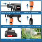 Cordless Pressure Washer Gun, 1500W Portable Battery Power Washer, 60Bar/870 PSI Electric Pressure Washer Handheld High Pressure washers with Nozzles, 2 Battery, 5m Hose Cordless Jet Washers
