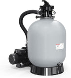 VINGLI Sand Pool Filter 19in Tank with A 1HP Pump 115V Above Ground Inground Swimming Pool Pump with Filter Basket,3962GPH
