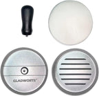 Hamburger Press Patty Maker Cast Aluminium + 100 Non-Stick Papers, Quarter Pound Burger Press Metal Burger Mold Presser, 1/4 lb, 4.5 inch