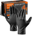 ANBOSON 10 Mil Heavy Duty Mechanic Nitrile Gloves, Large Black 100 Count | Diamond Grip,Latex Free,Chemical Resistant Disposable Thick Rubber Gloves for Auto Repair, Industrial, Food, Work ,BBQ,Men